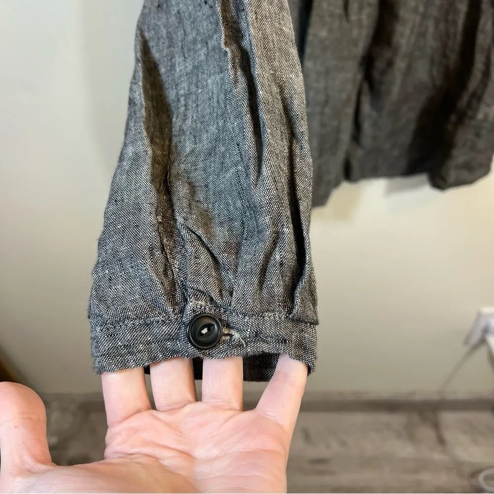 FLAX Women’s Linen Gray Tunic Top P - Image 5