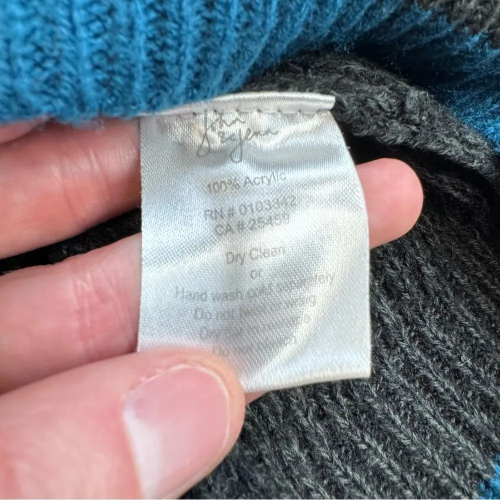 John & Jenn Womens Ribbed Long Sleeve Sweater Charcoal Grey Gray Blue S SM Small - Image 7