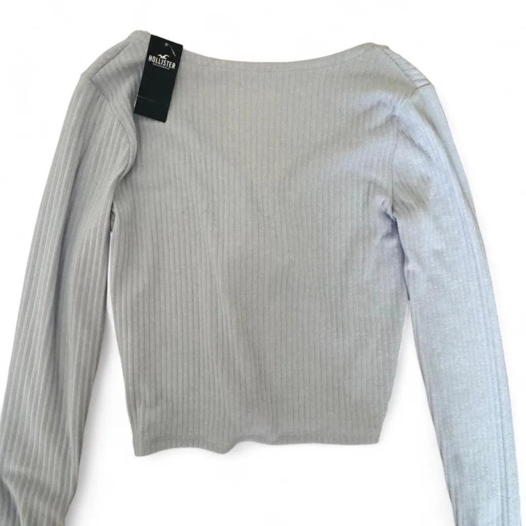 hollister light blue tie-front cardigan - Image 6