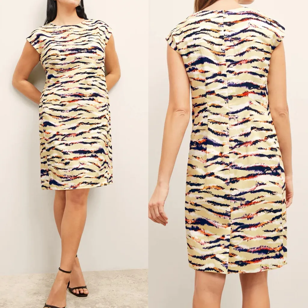 MM Lafleur The Maaza 2.0 Dress Airy Cotton Mojave Savannah Print Office Career - Image 2