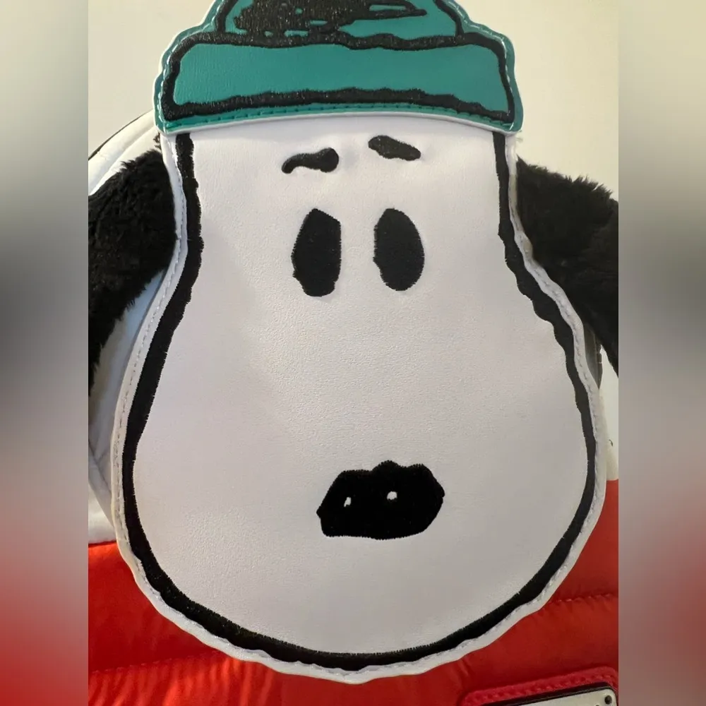 Loungefly Peanuts Snoopy Puffer Jacket Snow Day Winter Figural Mini Backpack NWT - Image 2
