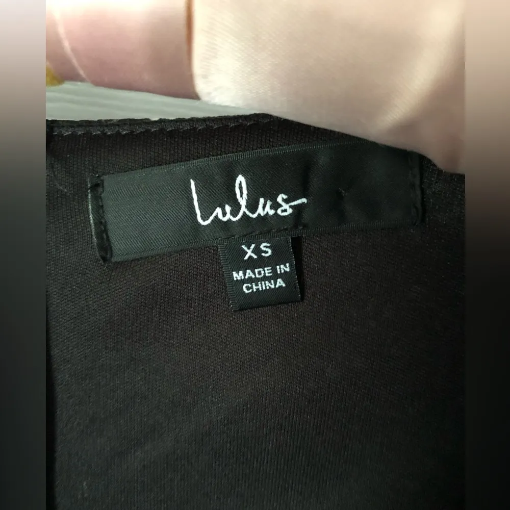 Lulus Tell You I Love You Black Floral Print Twist-Front Mini Dress size XS - Image 6