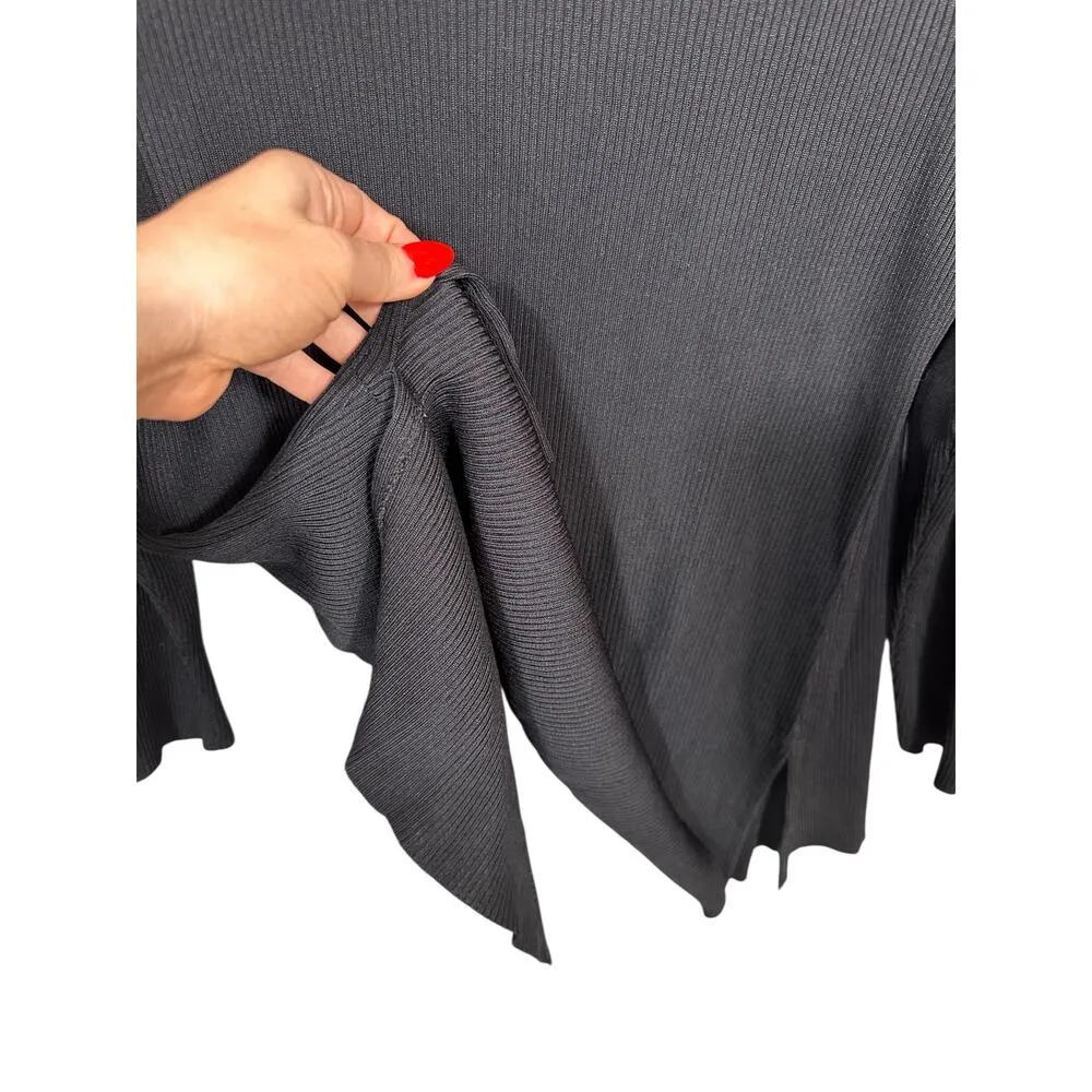 Exclusively Misook Petite Black Open Front Knit Cardigan Size Small - Image 5