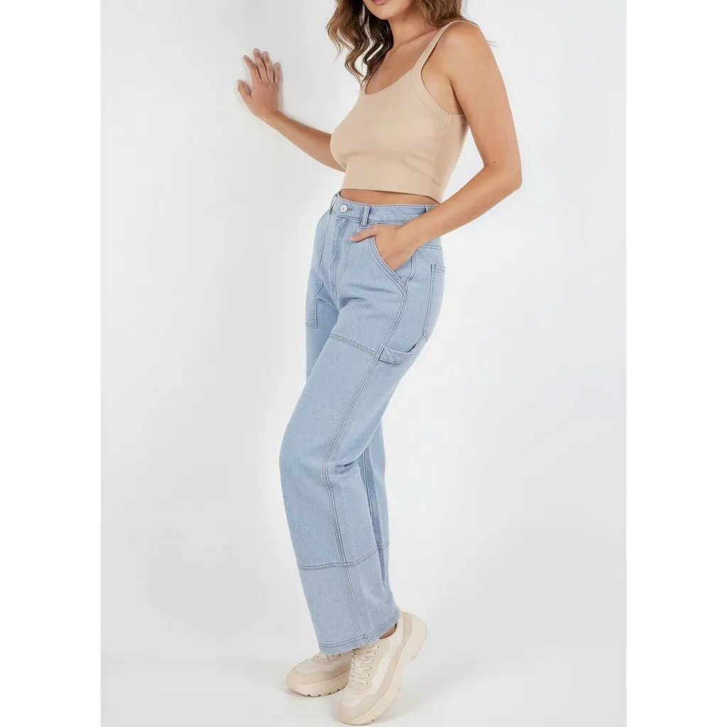 BIG BUD PRESS Carpenter Jeans, Light Wash, Medium Blue - Image 2