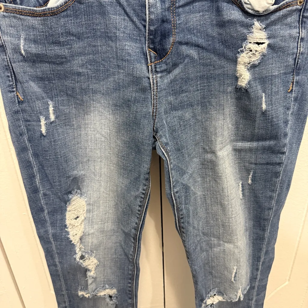 Express Jeans Cropped Legging Mid Rise Distressed Jeans - Image 4