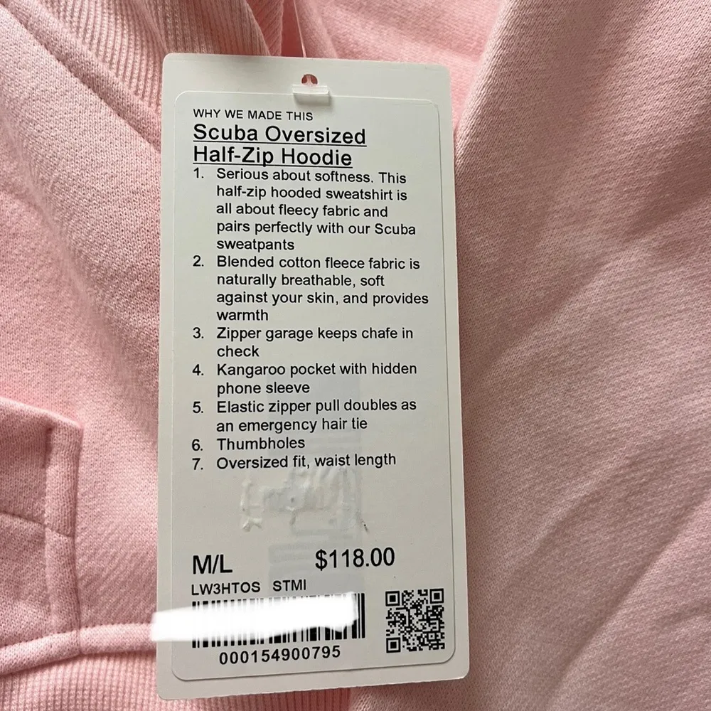 lululemon athletica Strawberry Milkshake Scuba Oversized Half-Zip Hoodie -M/L - Image 7