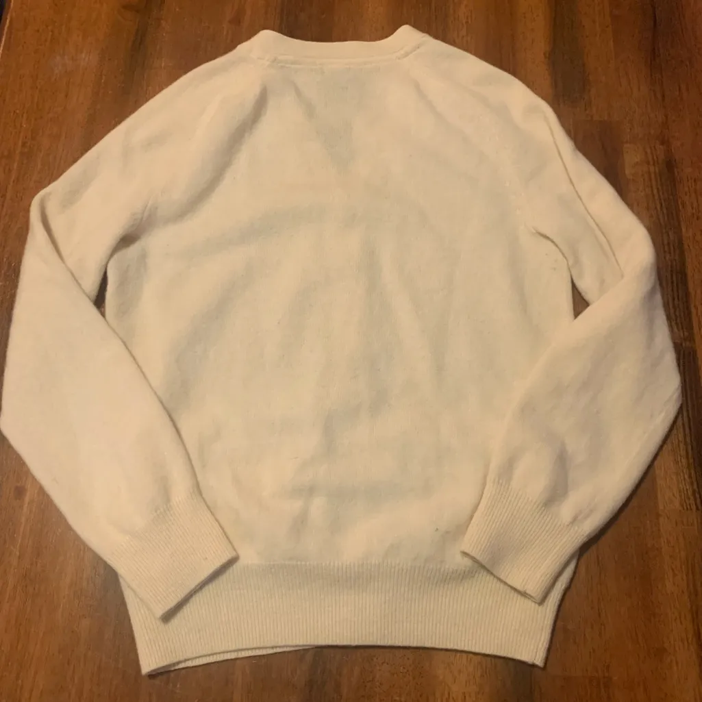 H&M Button-Up Cardigan Large Cream Pockets Warm Wool - Image 7