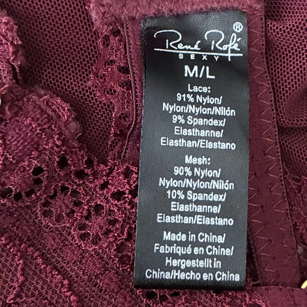 Rene Rofe Grand Finale Ruffle Burgundy Lace M/L Red Size undefined - Image 14