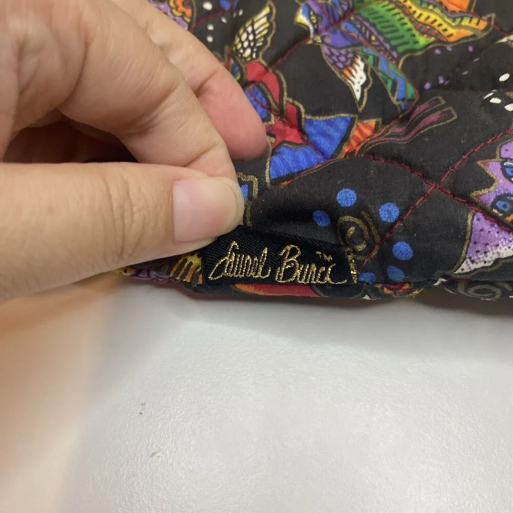 laurel burch quilted wristlet flying cats Black - Image 8