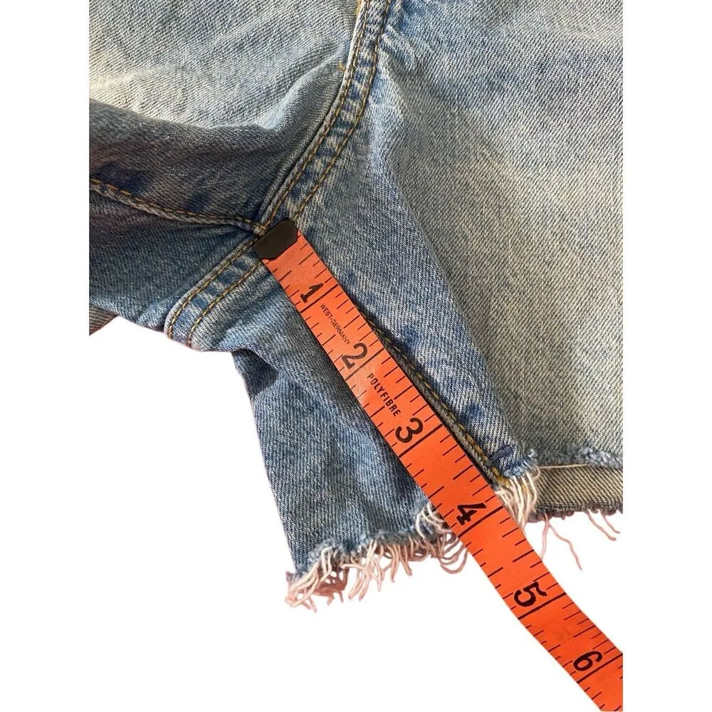 Nwot Universal Thread Vintage Midi Frayed Cut Off Shorts Button Up - Image 9