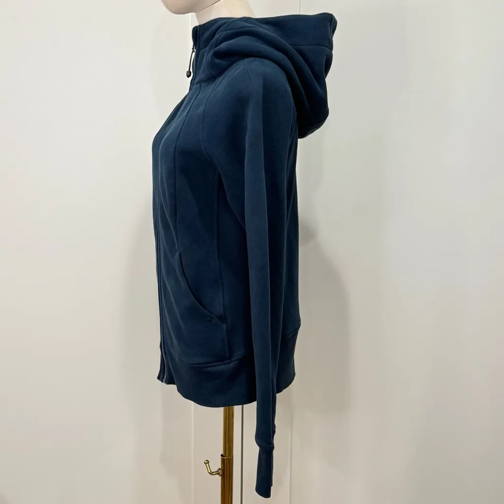 Lululemon Scuba Hoodie Size 6 Mach Blue Light Cotton Fleece Zip Up Winter Cozy - Image 8