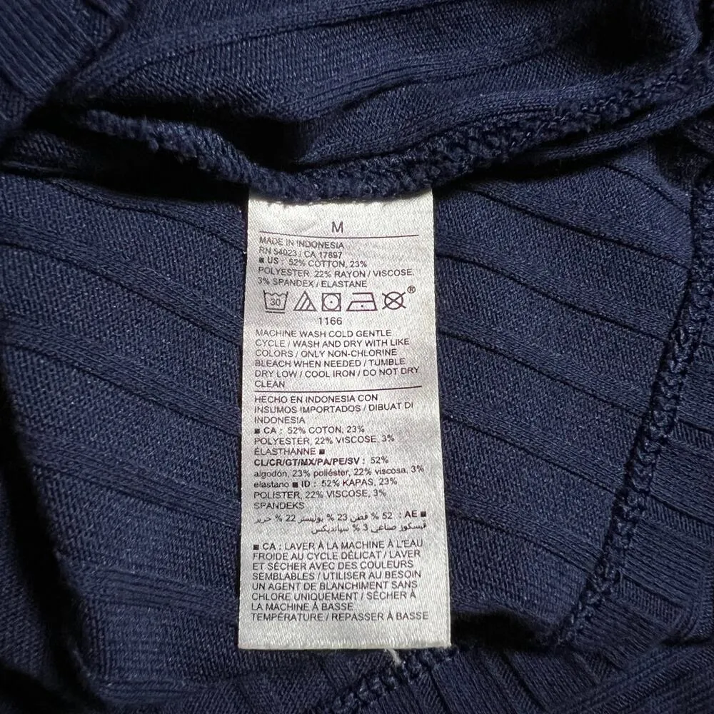 Old Navy Ribbed Quarter Button Up Shirt Dress Size Medium Effortless Knee Length - Image 6