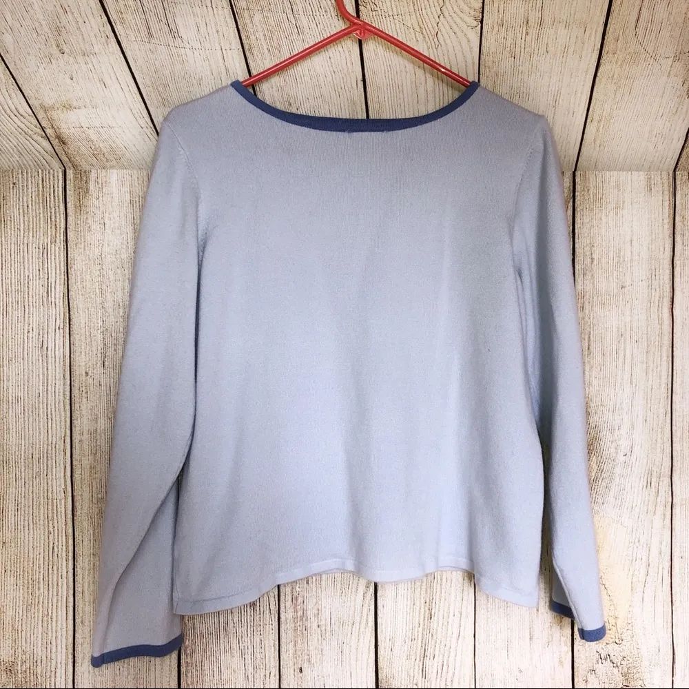 Jennifer Moore Blue Cozy Comfy Warm Large Sweater - Image 5