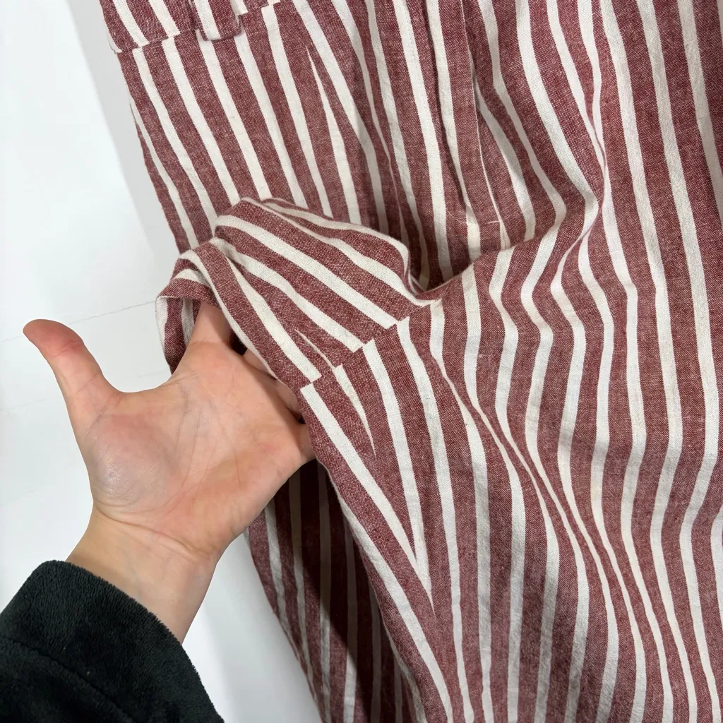 Boden Stripe Linen Cotton Blend Jumpsuit Size US 4 Red - Image 8