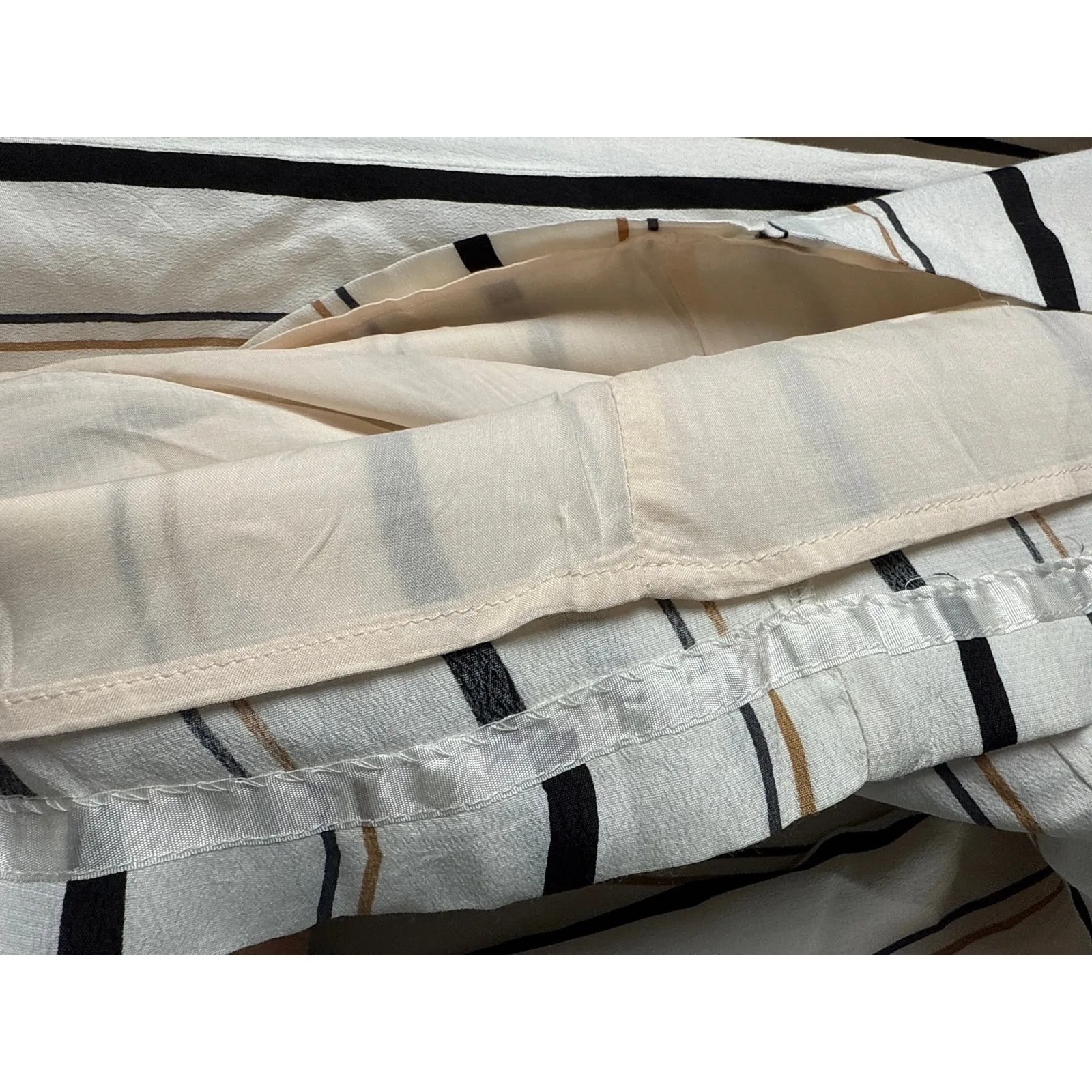 Anthropologie ETT:TWA Plus Manon Striped‎ Flared Wide Leg Pants White Size 14 - Image 11