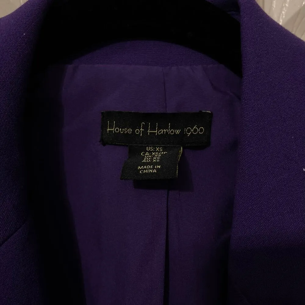 House of Harlow 1960 Purple Blazer Size XS - Image 2