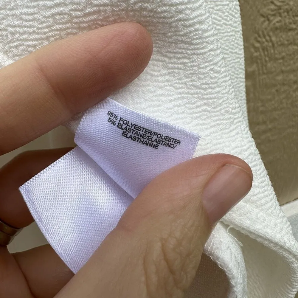 KASPER 3/4 Sleeve Wing Collar Crosshatch Jacket Plus Size 3X Ivory Gold Button - Image 9