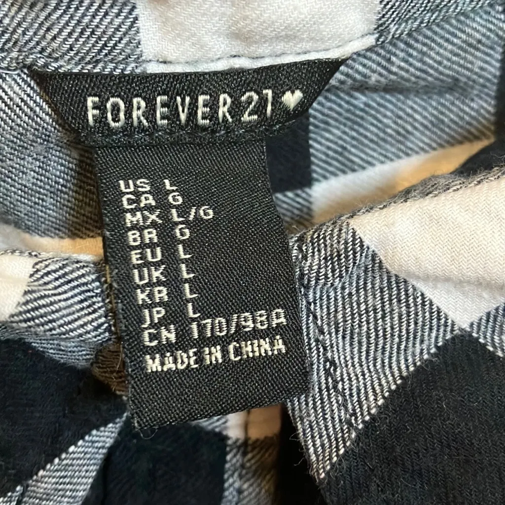 FINAL MARKDOWN Forever 21 Monochrome Checkered Top large - Image 2