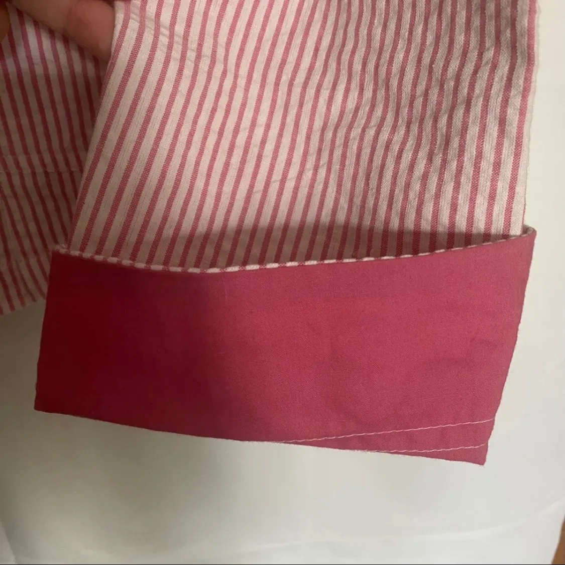 Womans Pink White Pinstriped light career Jacket - Image 8