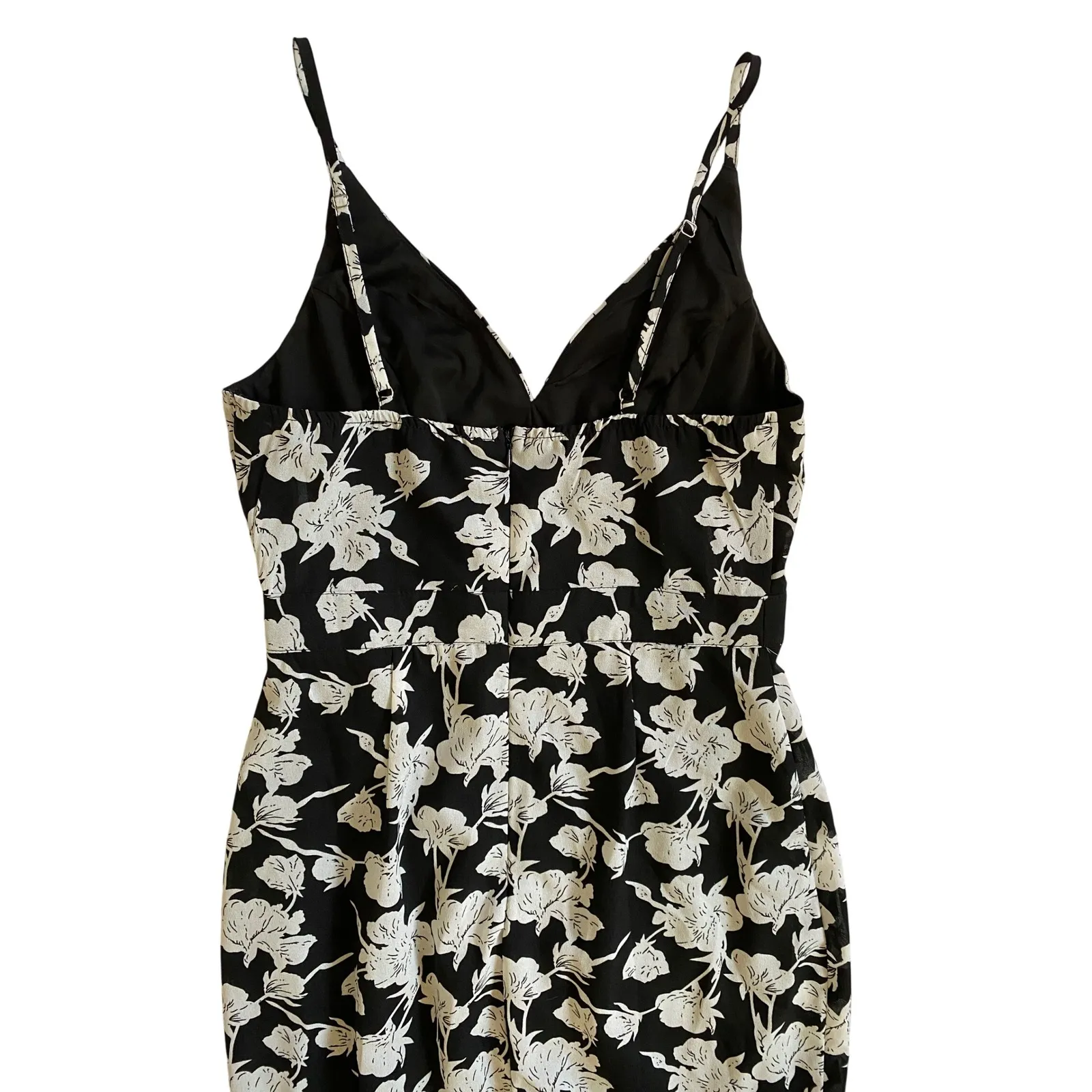 LULUS‎ Women's Darling Daylily White & Black Floral Print High-Low Maxi Dress XS - Image 3