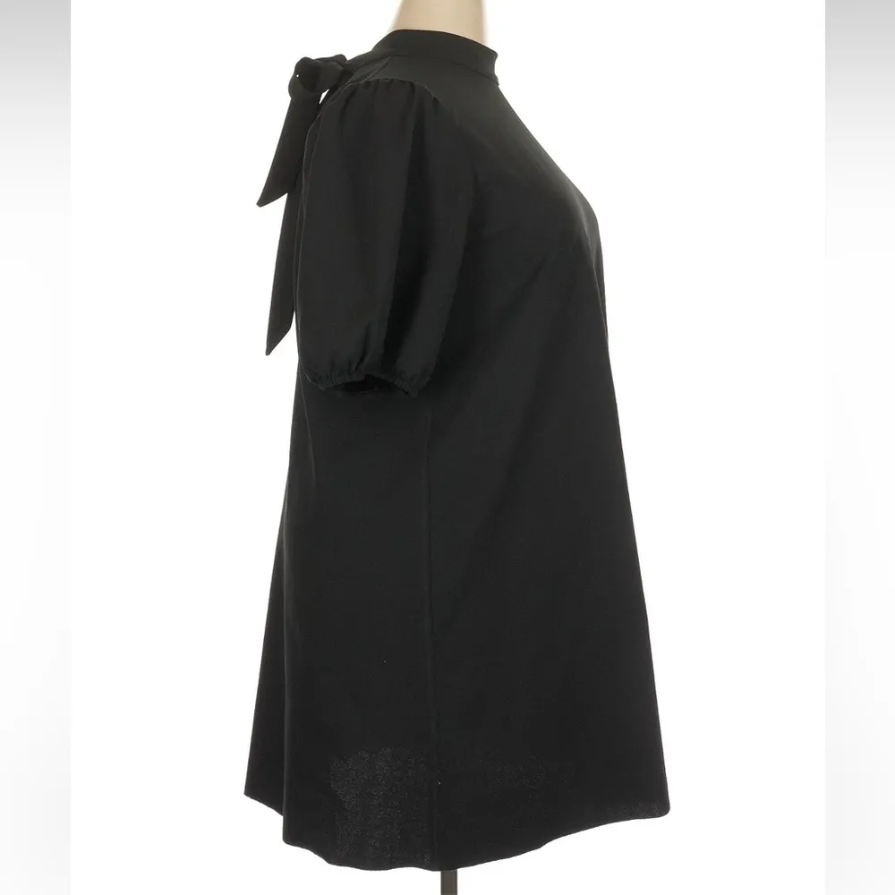 Zara Bloggers Favorite Black Puff Sleeve Tie Neck Dress Night Out Plus Size XXL - Image 4