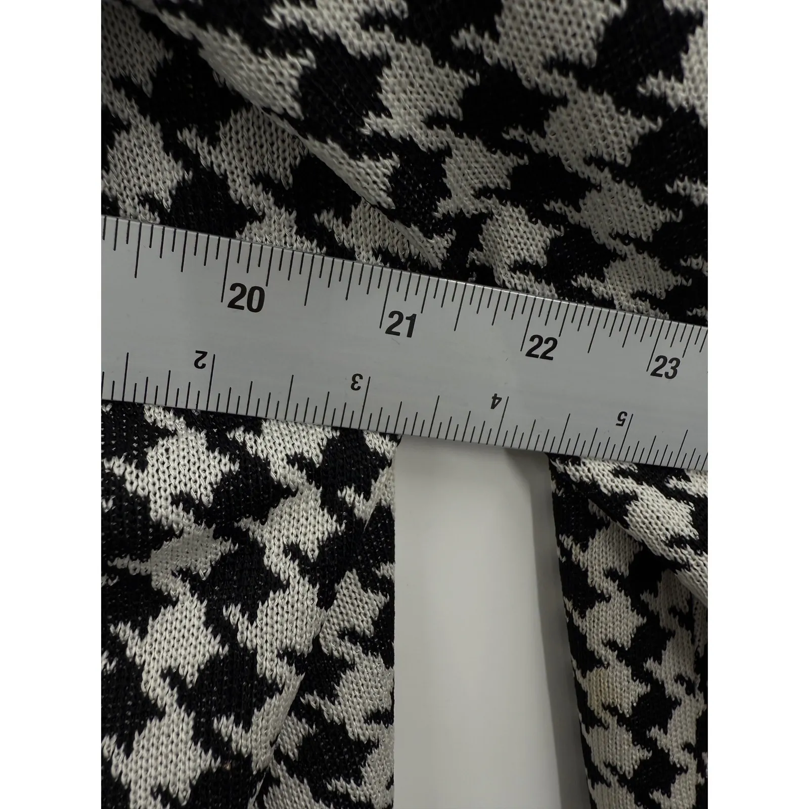 Ming Wang Houndstooth Knit Cardigan Jacket Teal Trim Women's Large - Image 6