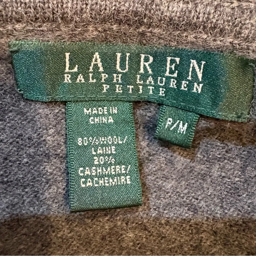 Lauren Ralph Lauren wool cashmere Open Front Cardigan With Scarf size P/M - Image 7