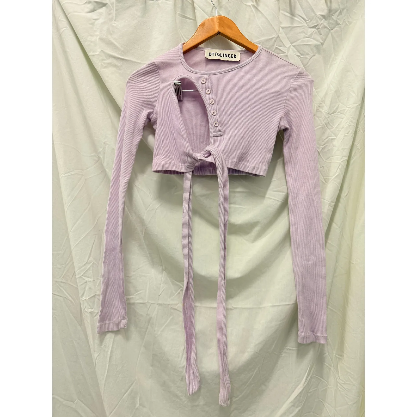 Ottolinger Purple Wrap Long Sleeve Top XS Kpop‎ Streetwear Designer Statement - Image 4