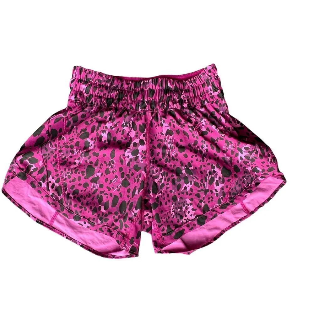Lululemon Track That MR Short 5” Lined Size 4 Cheetah Camo Magenta Purple - Image 3