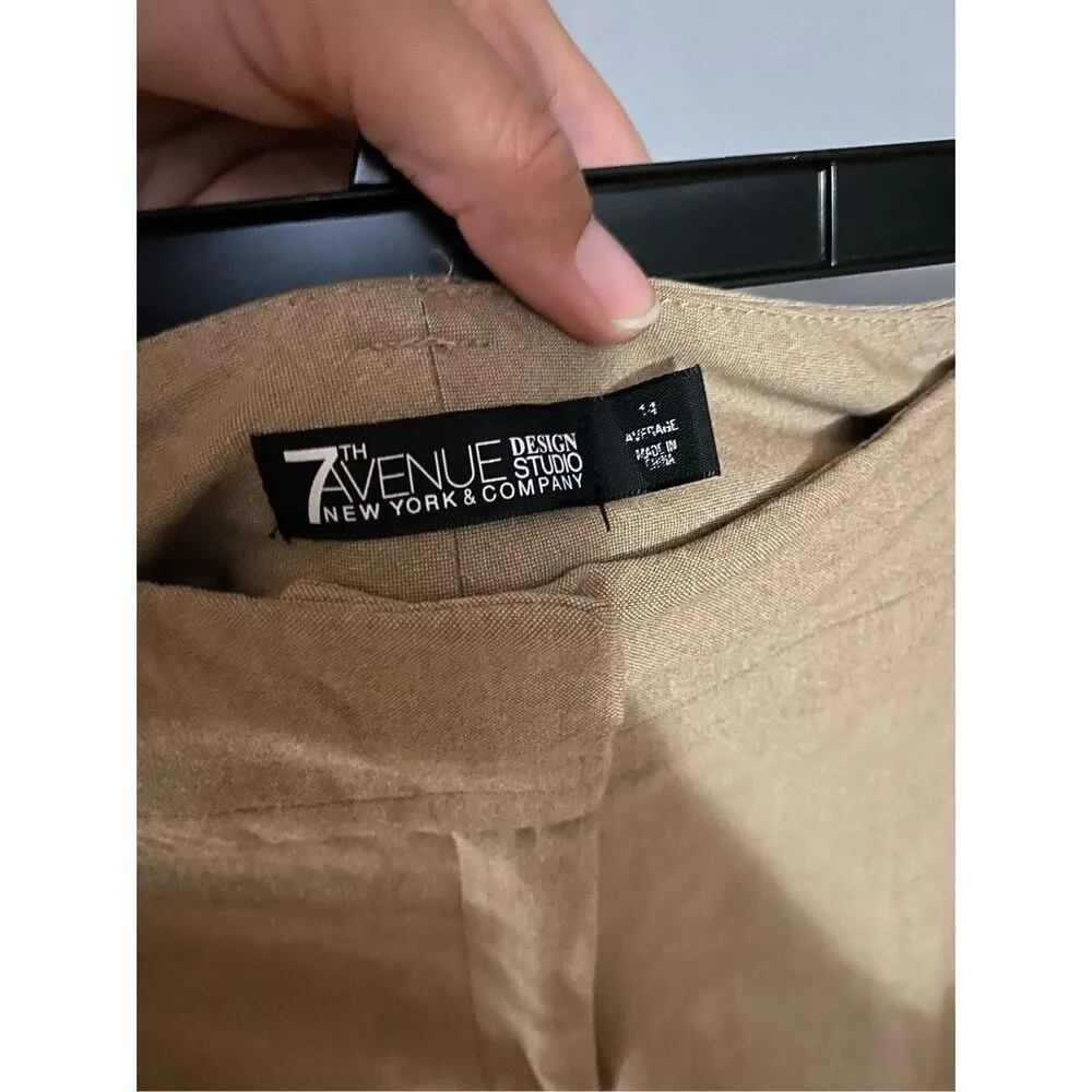 7th Avenue Design Studio Brown Stretch Dress Pants Size 14 - Image 6
