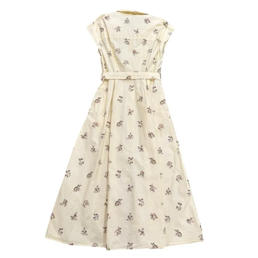 Adam Lippes x RTR Belted Poplin Shirt Dress in Yellow, Size US 2 - Image 8