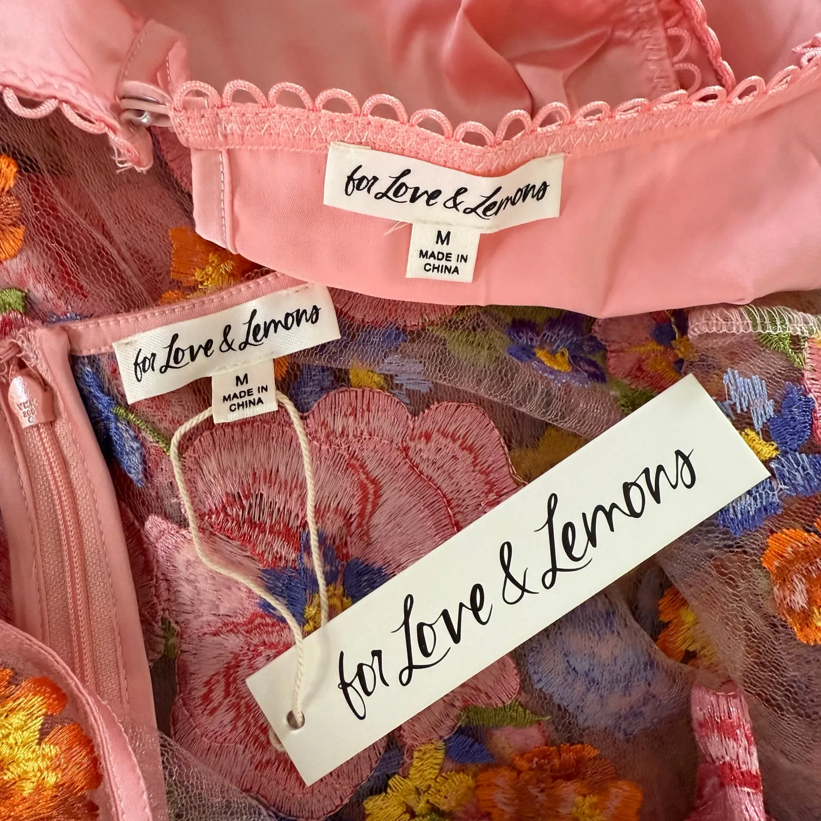 For Love and Lemons maxi dress floral embroidery sheer Medium - Image 8