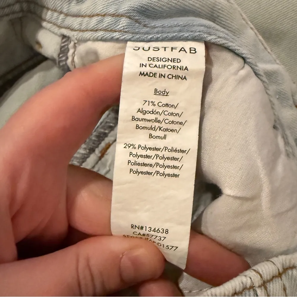 JustFab Light‎ Wash High Rise Wide Leg Jeans Sz 27 NEW - Image 7