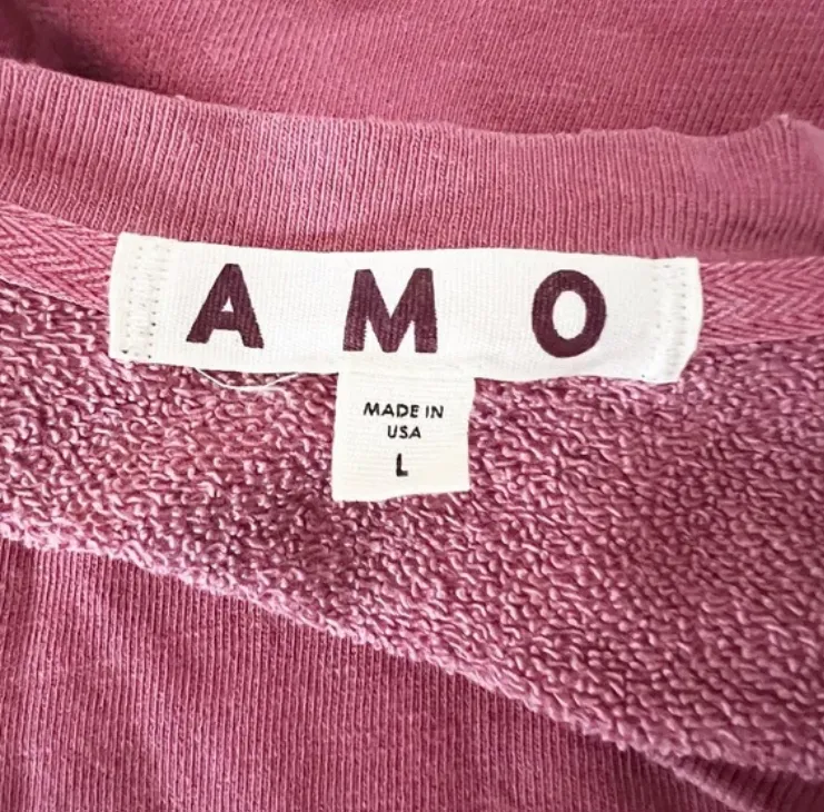 AMO Puff Short Sleeve Crew Neck Cotton Terrycloth Pullover Sweater - Image 2