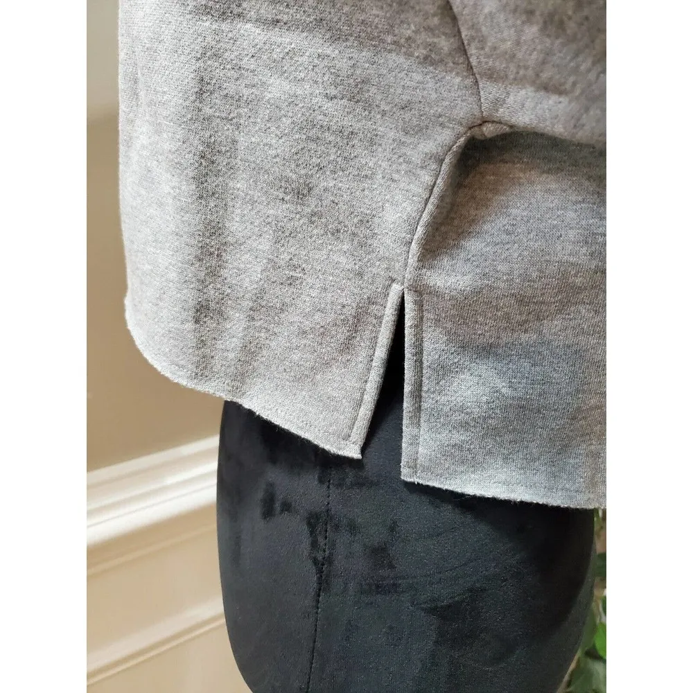 Socialite Women's Gray Cotton Long Sleeve Round Neck Pullover Knit Sweater XS - Image 6