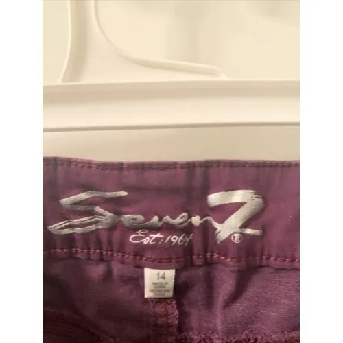 Seven 7 Est. 1964 Women's Plum Purple Jeans Size 14 Pockets Zip Stretch Skinny - Image 4