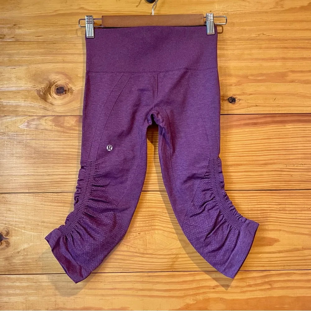 In The Flow Crop II Leggings Heathered Berry Yum Yum Purple 2 W6B41S - Image 3