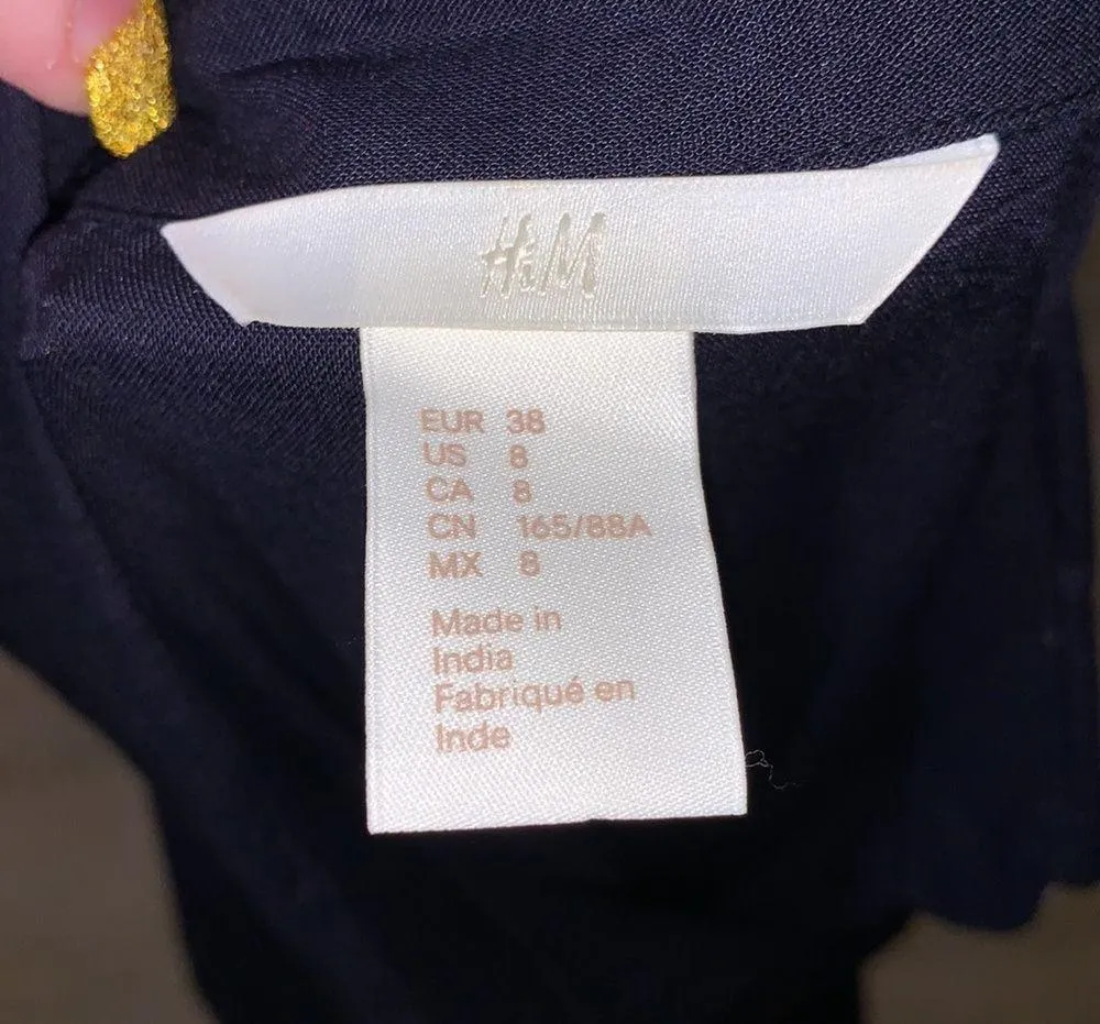 H&M  navy blue button Down dress with belt - Image 7