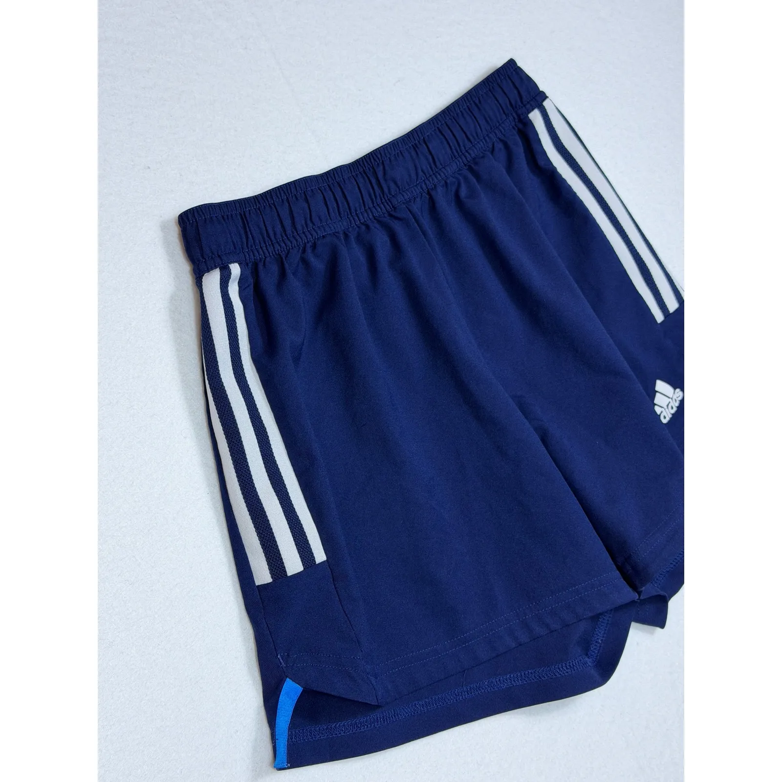 Adidas Women Aero Ready Navy Blue Running Shorts 3 Stripe Athletic Gym Size S - Image 2