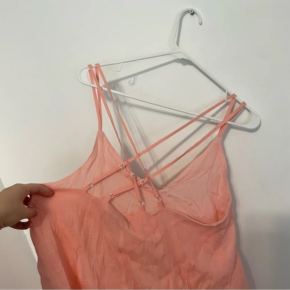 NEW NWT RED BY BKE BUCKLE Strappy Woven Tank Top Solid Pink V-Neck Sleeveless M - Image 12