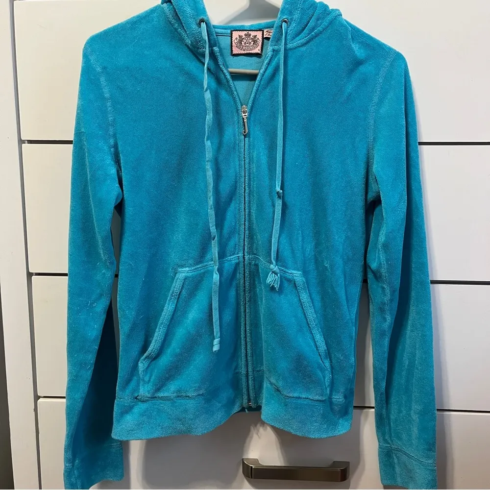 Juicy Couture Y2K Velour Blue Zip Up - Image 2