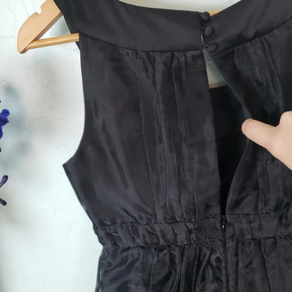 BCBG Paris beaded black tulle beaded 90’s cocktail dress - Image 3