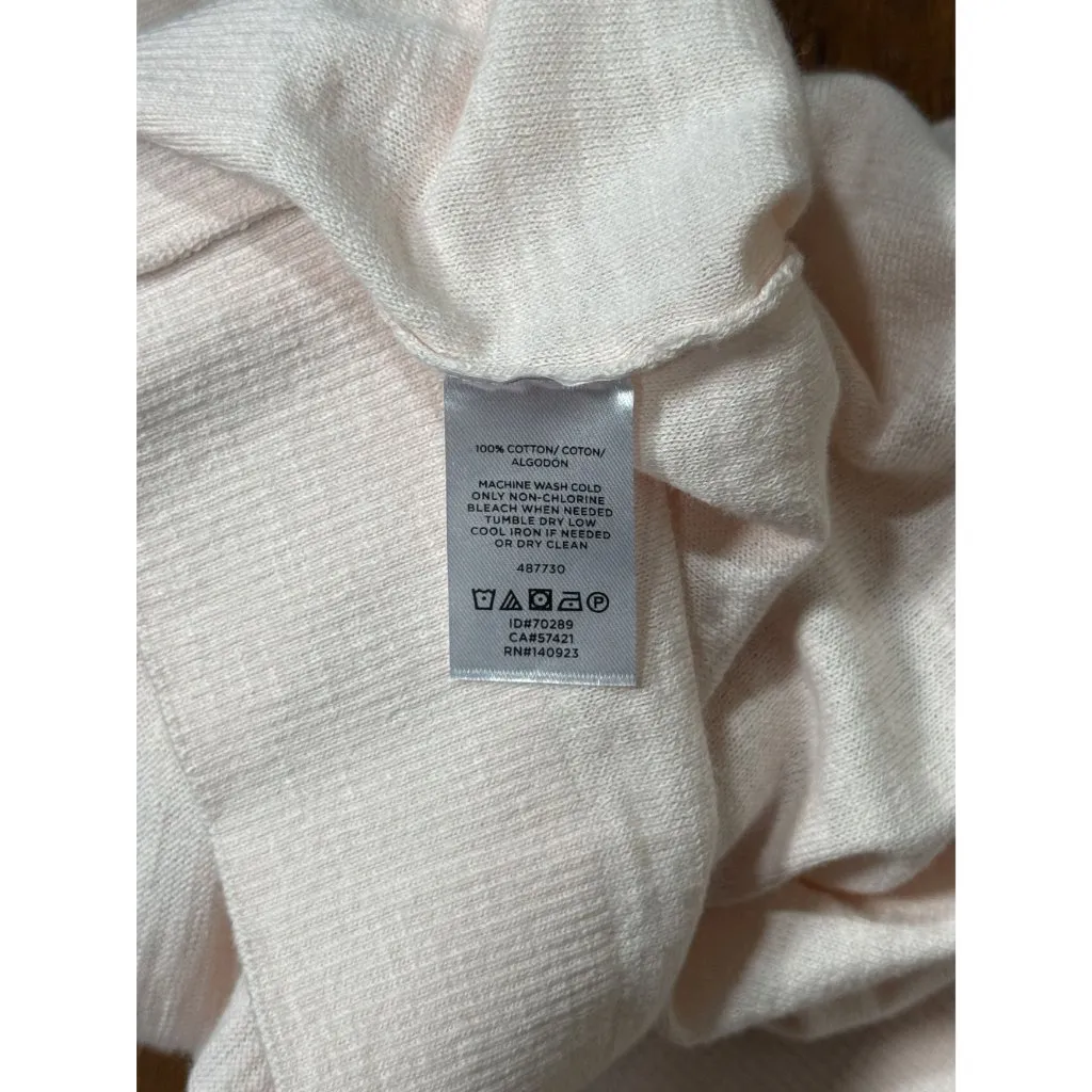 Ann Taylor Loft Size S 100% Cotton Light Pink Cardigan Sweater Long Sleeves - Image 5