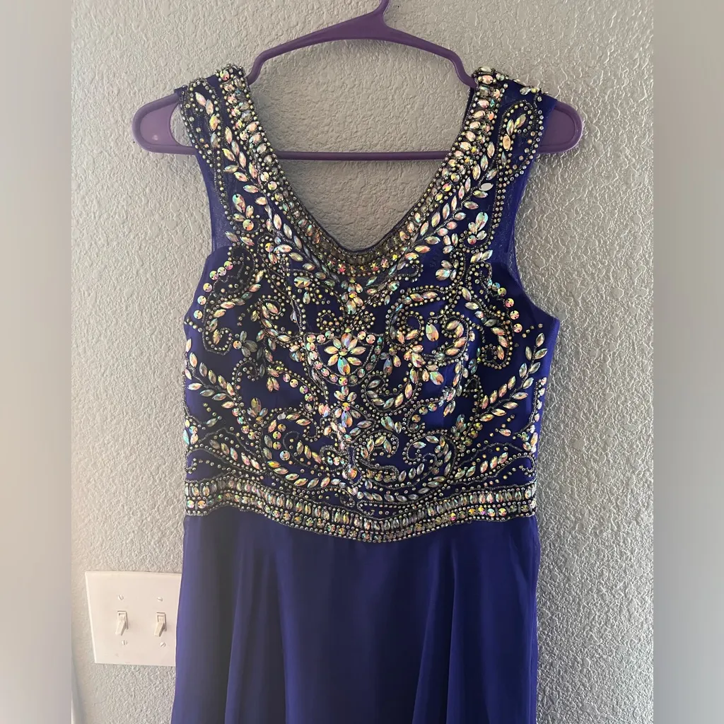 Elegant‎ Navy Blue Evening Gown Size 12 - Image 3