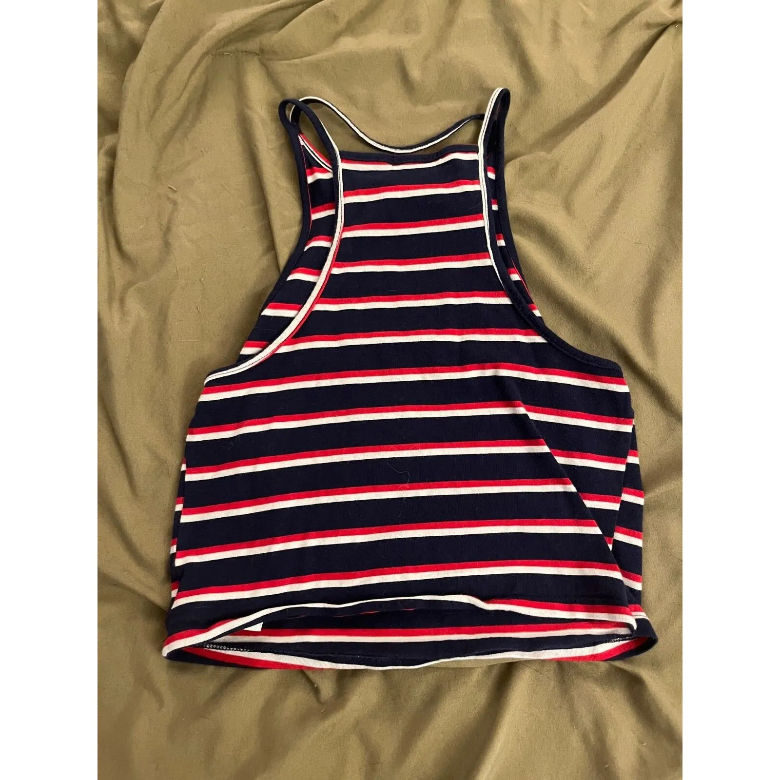 Wild Fable Top Women XS Blue Red Halter Sleeveless Crop Tank Top - Image 3