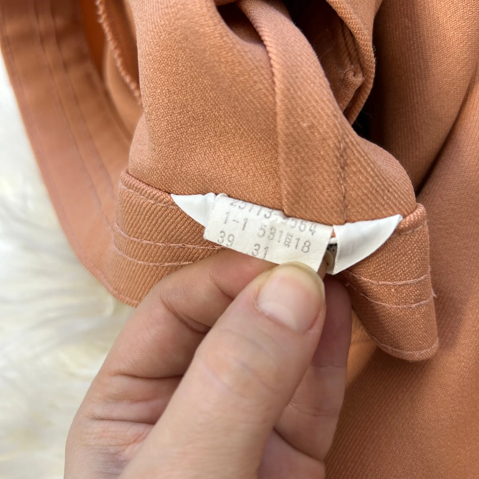 LEVIS Vintage 70s Peach Pants Womens 18 Khaki Trousers Retro Academia Twee Chic - Image 10