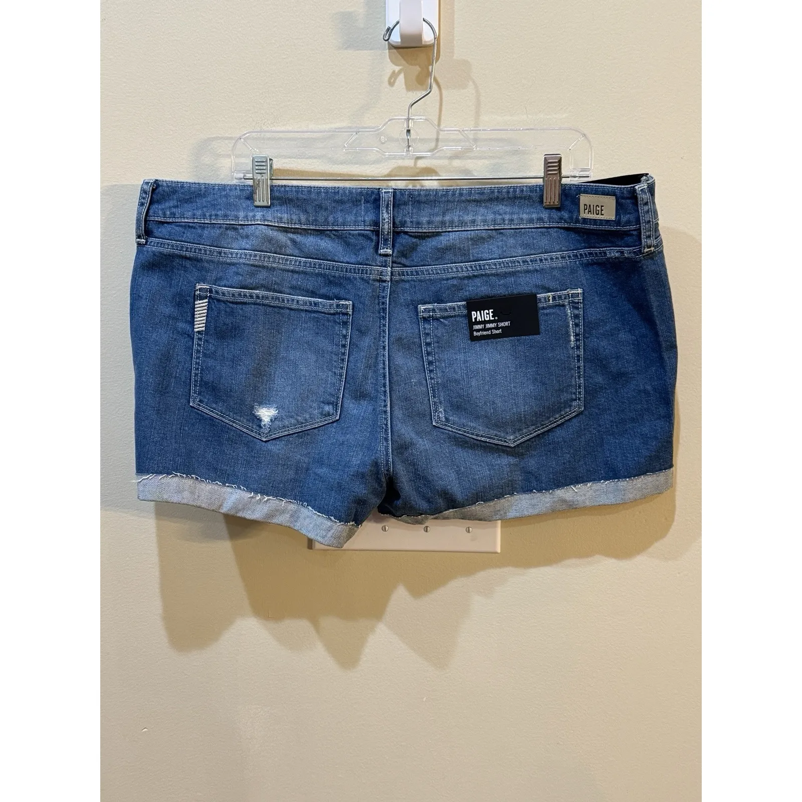 Paige‎ Jimmy Jimmy Jean Shorts Size 34 Maternity Blue Mid Rise Stretch Finnick - Image 3