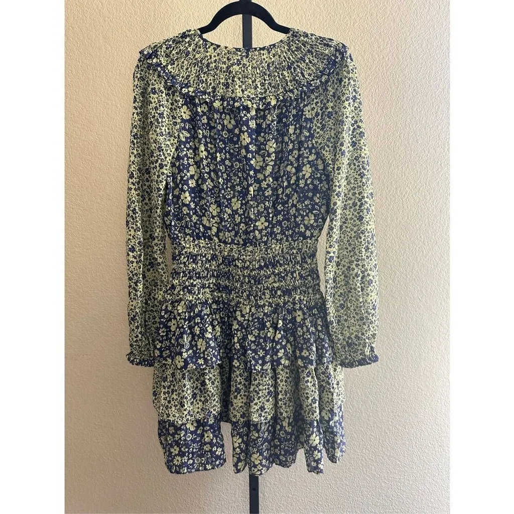 Anthropologie Current Air Floral Ruffled Tiered Bobo Mini Dress Size S - Image 5