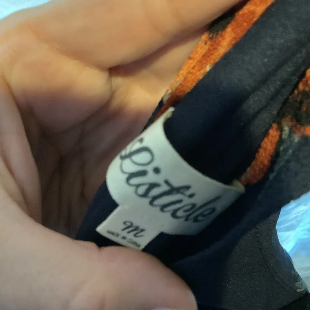 Listicle Vibrant Orange and Blue Halter Romper - Image 2