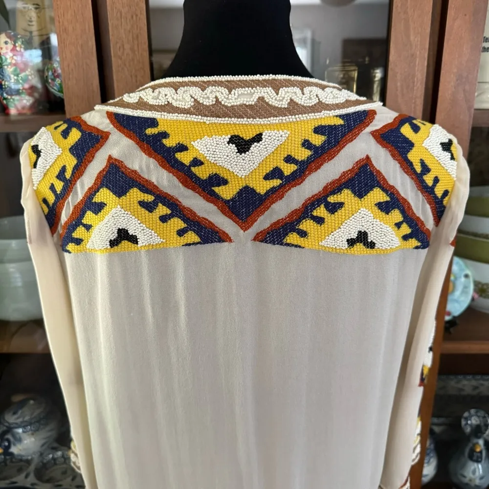 Diane von Furstenberg Beaded Cropped Silk Dinner Jacket - Image 7